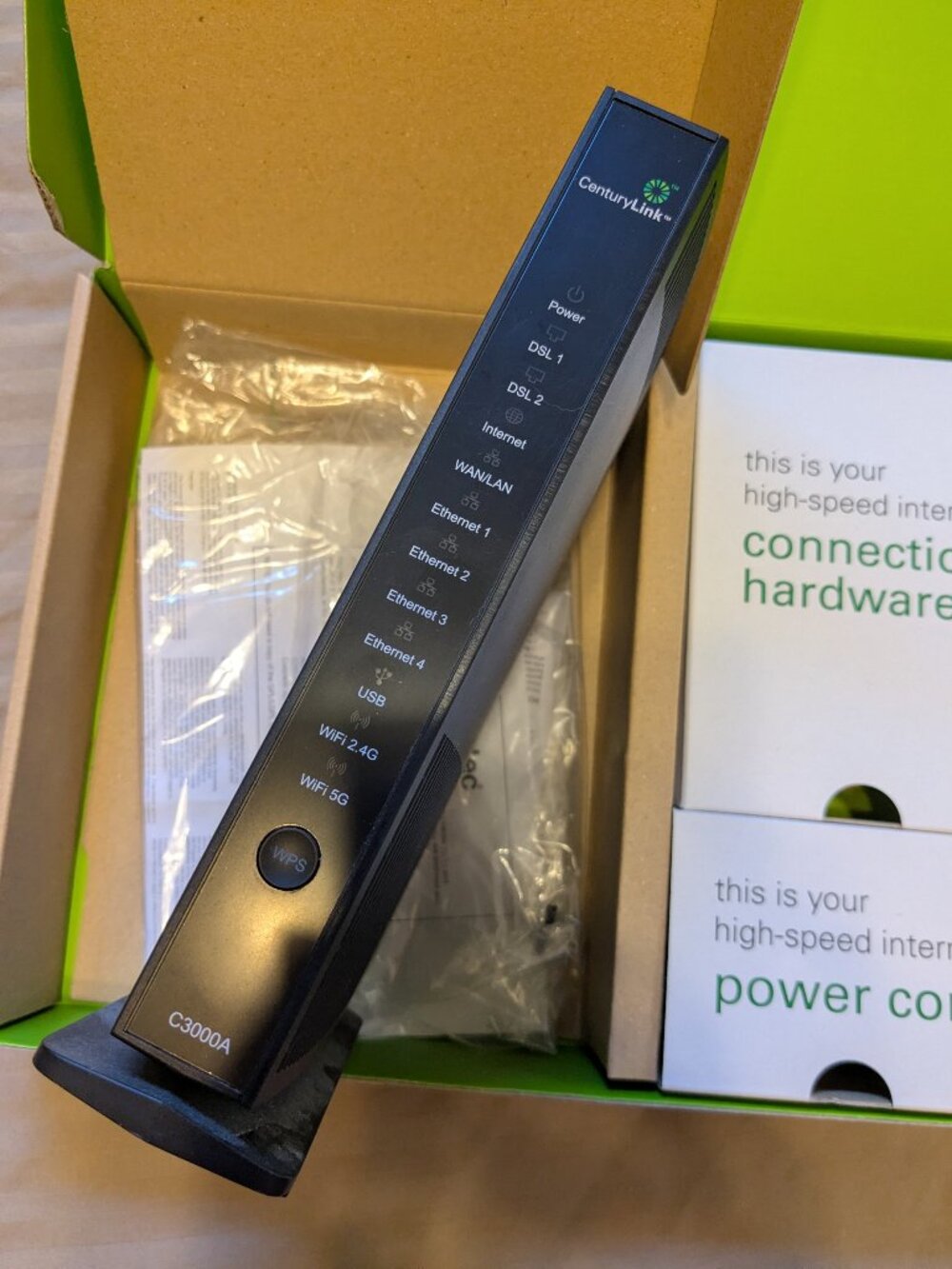 CenturyLink C3000A 7671-5G Black DSL Modem and Wi-Fi Router
